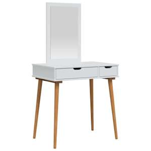 vidaXL Tualettlaua komplekt FAUSKE 2 tk Valge 76 x 50 x 143 cm