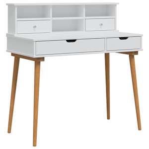 vidaXL Tualettlaua komplekt FAUSKE 2 tk Valge 100 x 50 x 103,5 cm