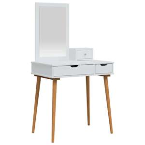 vidaXL Tualettlaua komplekt FAUSKE 3 tk Valge 76 x 50 x 143 cm