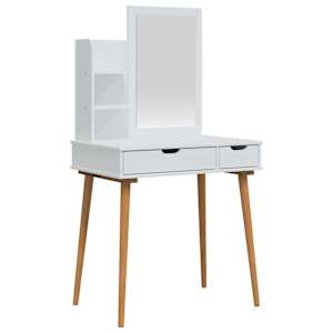 vidaXL Tualettlaua komplekt FAUSKE 3 tk Valge 76 x 50 x 143 cm