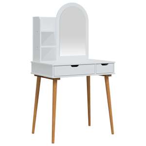 vidaXL Tualettlaua komplekt FAUSKE 3 tk Valge 76 x 50 x 143 cm