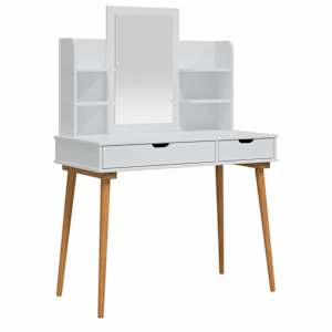 vidaXL Tualettlaua komplekt FAUSKE 4 tk Valge 100 x 50 x 143 cm
