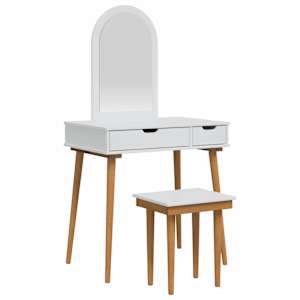 vidaXL Tualettlaua komplekt FAUSKE 3 tk Valge 76 x 50 x 143 cm