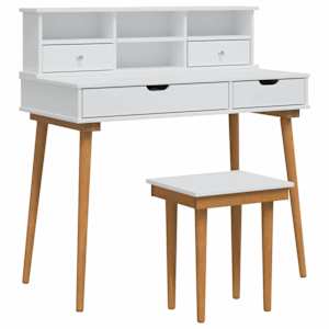 vidaXL Tualettlaua komplekt FAUSKE 3 tk Valge 100 x 50 x 103,5 cm