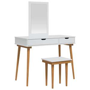 vidaXL Tualettlaua komplekt FAUSKE 3 tk Valge 100 x 50 x 143 cm