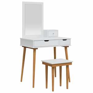vidaXL Tualettlaua komplekt FAUSKE 4 tk Valge 76 x 50 x 143 cm