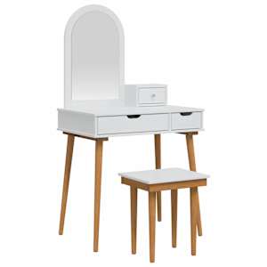 vidaXL Tualettlaua komplekt FAUSKE 4 tk Valge 76 x 50 x 143 cm