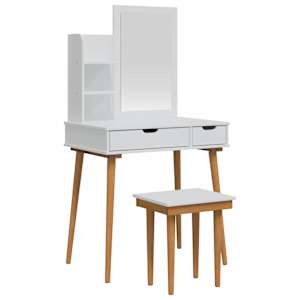 vidaXL Tualettlaua komplekt FAUSKE 4 tk Valge 76 x 50 x 143 cm