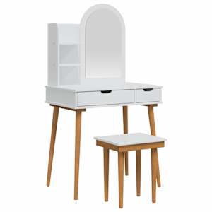 vidaXL Tualettlaua komplekt FAUSKE 4 tk Valge 76 x 50 x 143 cm