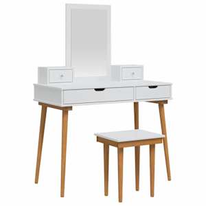 vidaXL Tualettlaua komplekt FAUSKE 5 tk Valge 100 x 50 x 143 cm