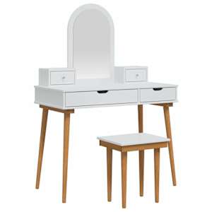 vidaXL Tualettlaua komplekt FAUSKE 5 tk Valge 100 x 50 x 143 cm