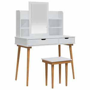 vidaXL Tualettlaua komplekt FAUSKE 5 tk Valge 100 x 50 x 143 cm