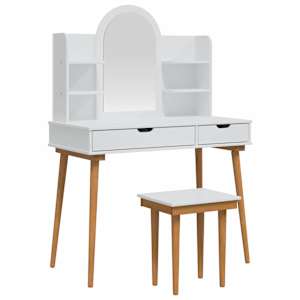 vidaXL Tualettlaua komplekt FAUSKE 5 tk Valge 100 x 50 x 143 cm