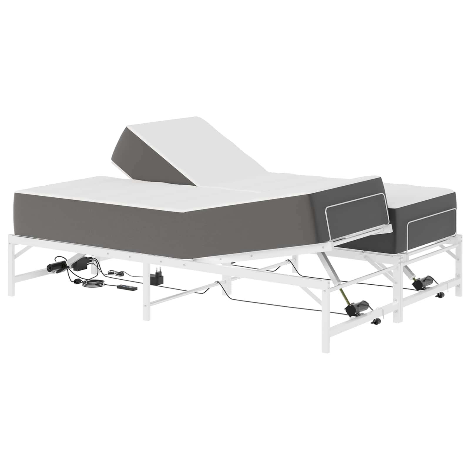 Sähkösäätöinen sänky runko valkoinen 5FT King Size Teräs - Image 3