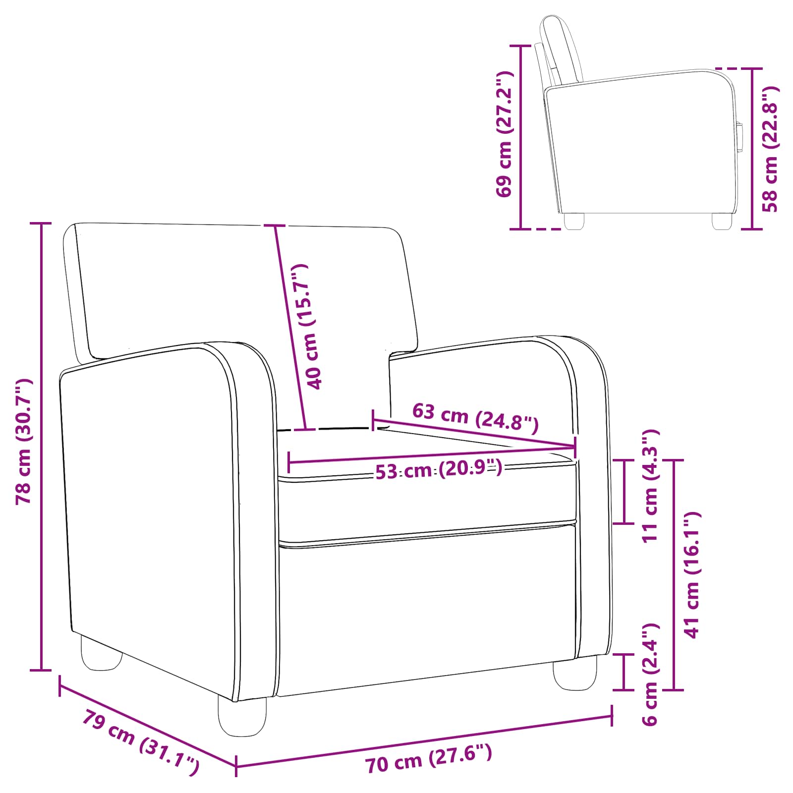 vidaXL Sessel Beige Lammfell-Imitat – Bild 9