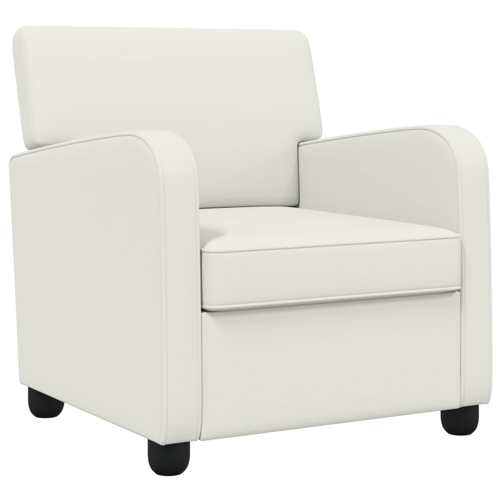 Fauteuil Wit Kunstleer - Afbeelding 2
