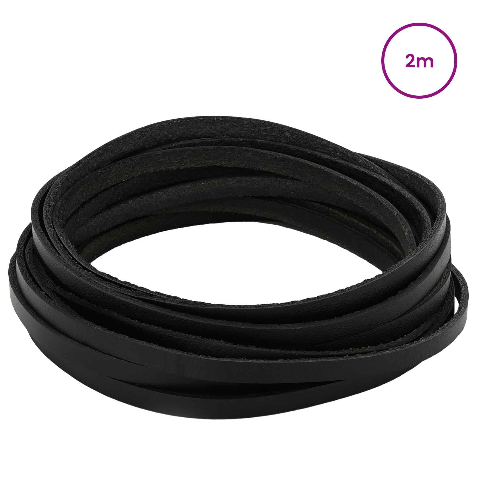 Usnjeni trak Črna 200 x 0,8 cm Usnje - slika 2
