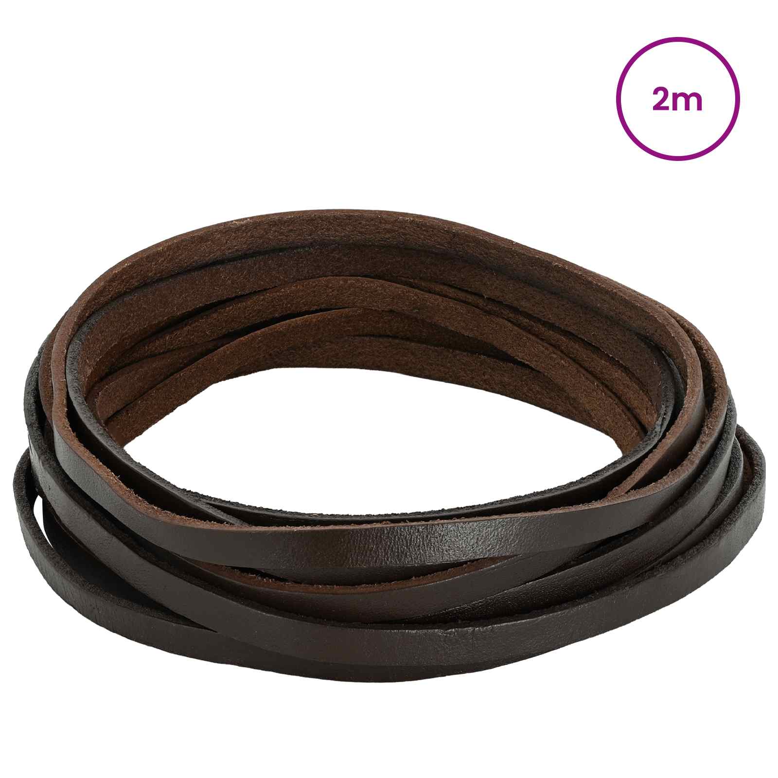 Usnjeni trak Temno rjava 200 x 0,8 cm Usnje - slika 2