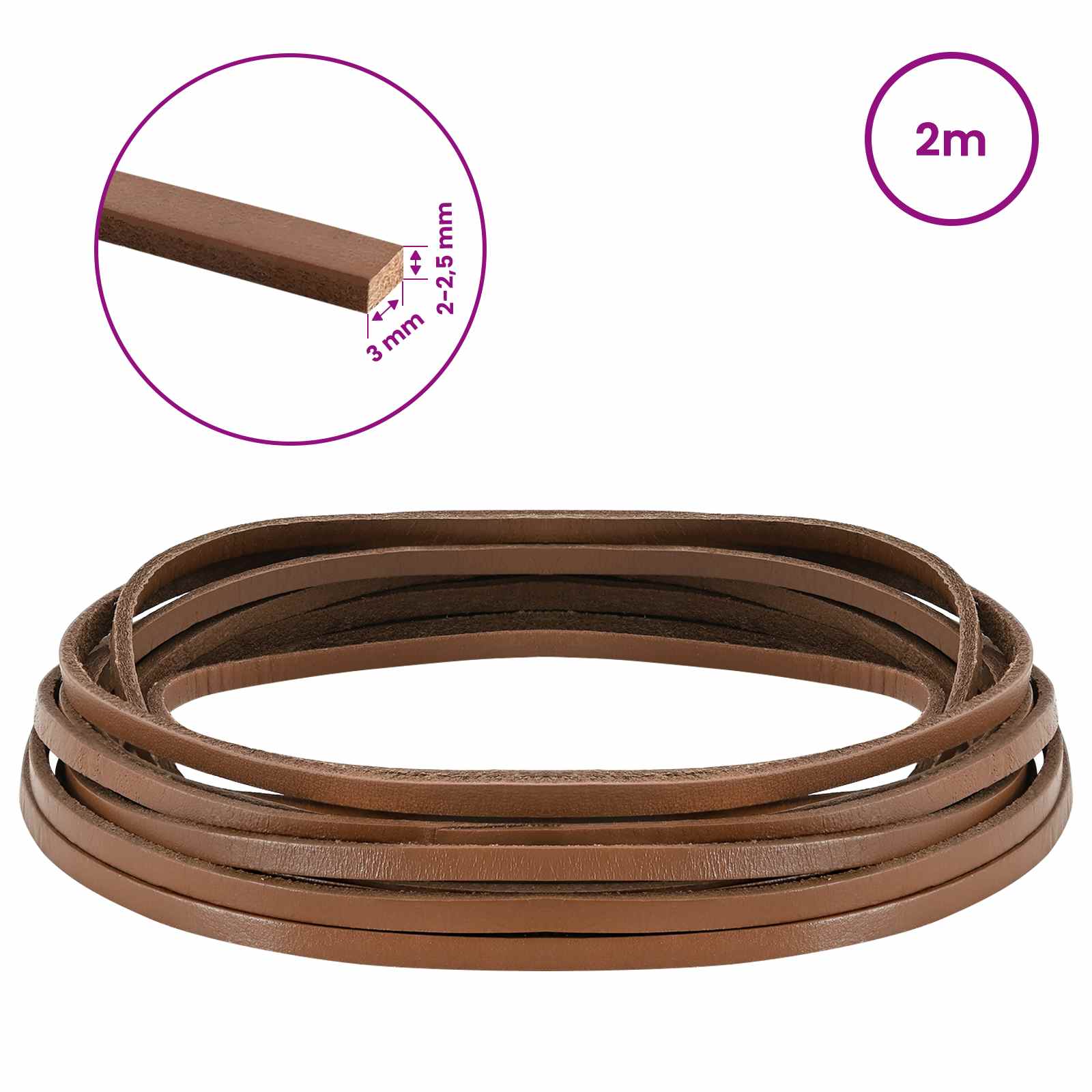 Usnjeni trak Rjava 200 x 0,3 cm Usnje - slika 8