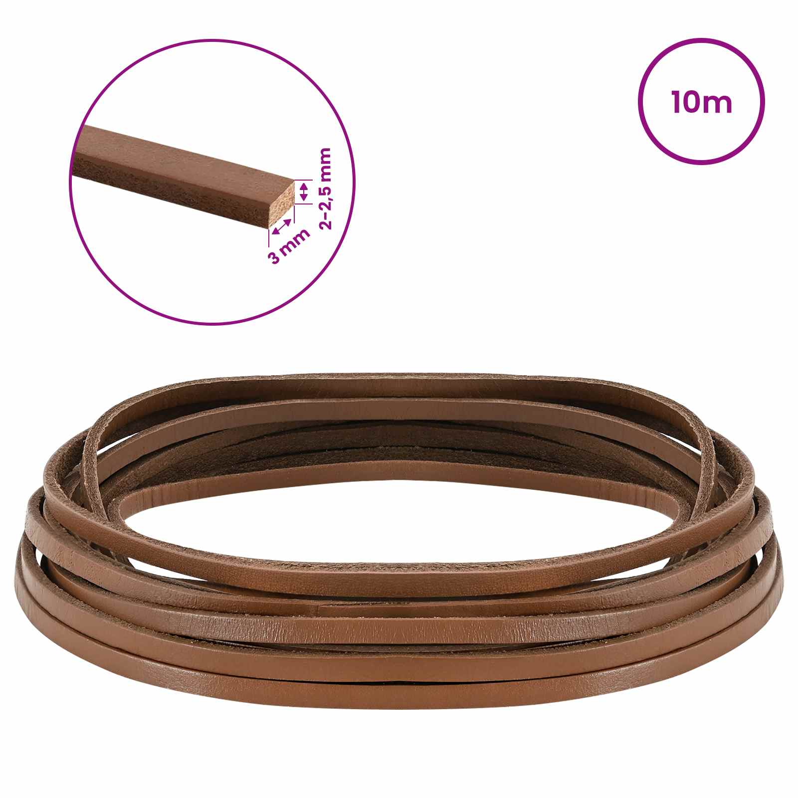 Usnjeni trak Rjava 1000 x 0,3 cm Usnje - slika 8
