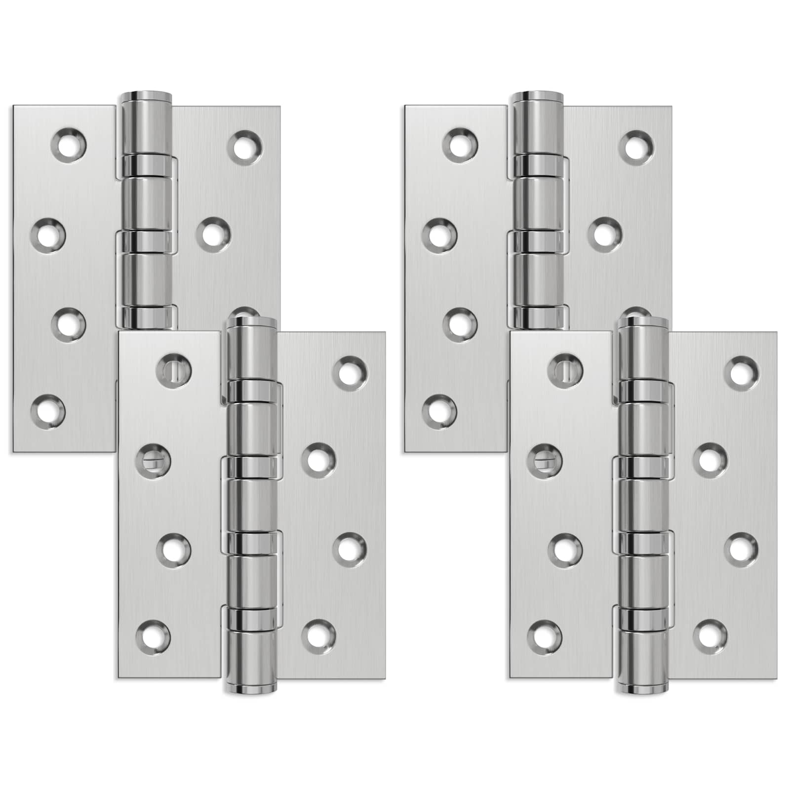 Tečaj 4 kos 100 x 78 x 13 mm Srebrna Jeklo