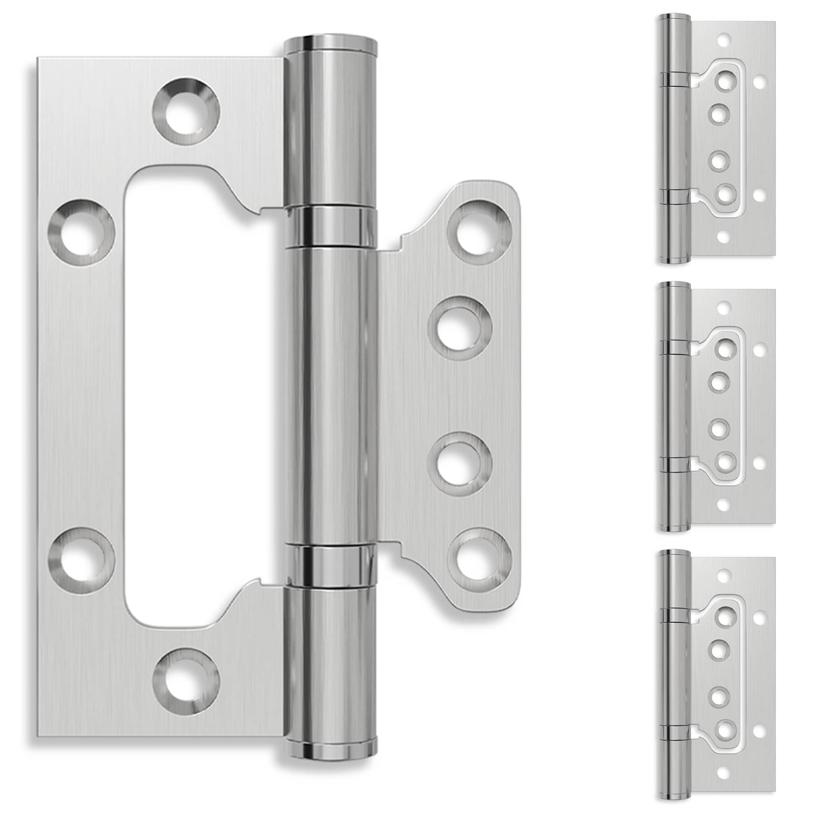Tečaj 4 kos 100 x 75 x 13 mm Srebrna Jeklo
