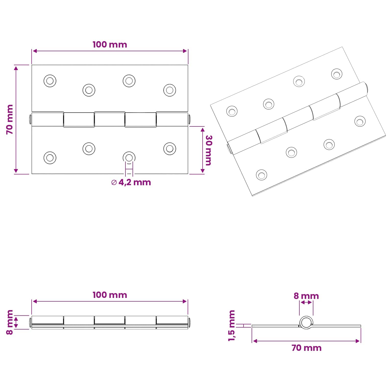 Hinge size guide