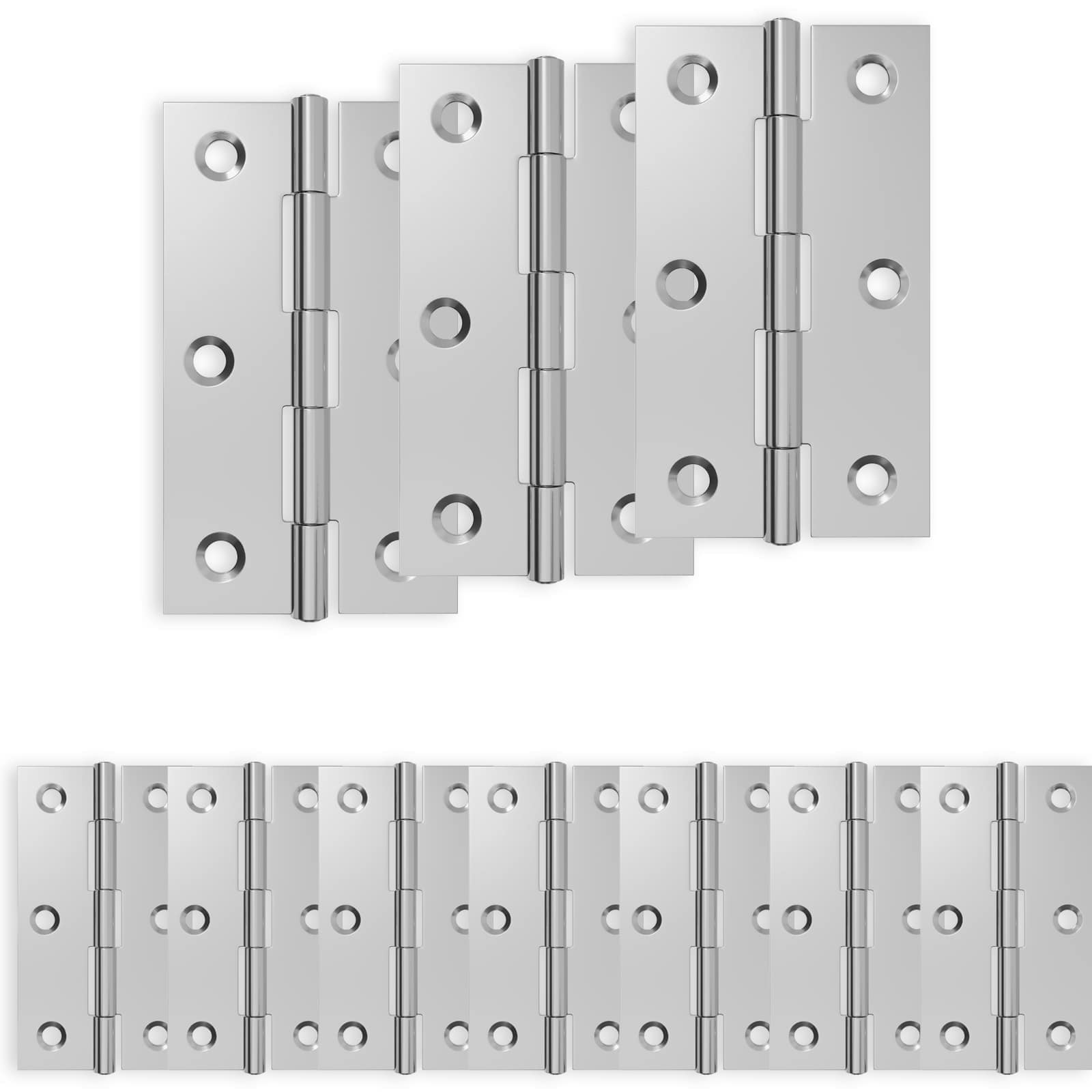 Tečaj 24 kos 66 x 38 x 5 mm Srebrna Jeklo