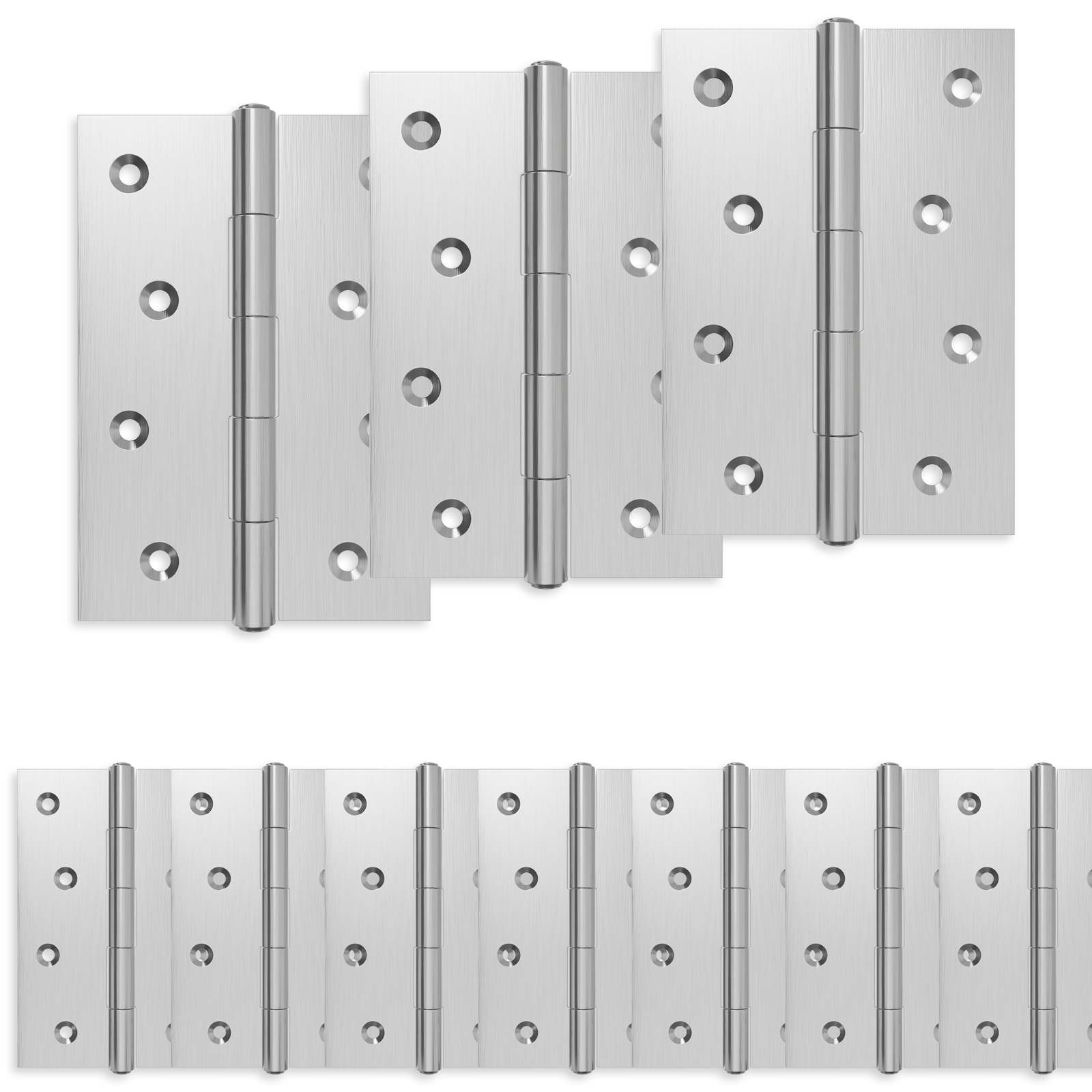 Tečaj 24 kos 100 x 70 x 8 mm Srebrna Jeklo