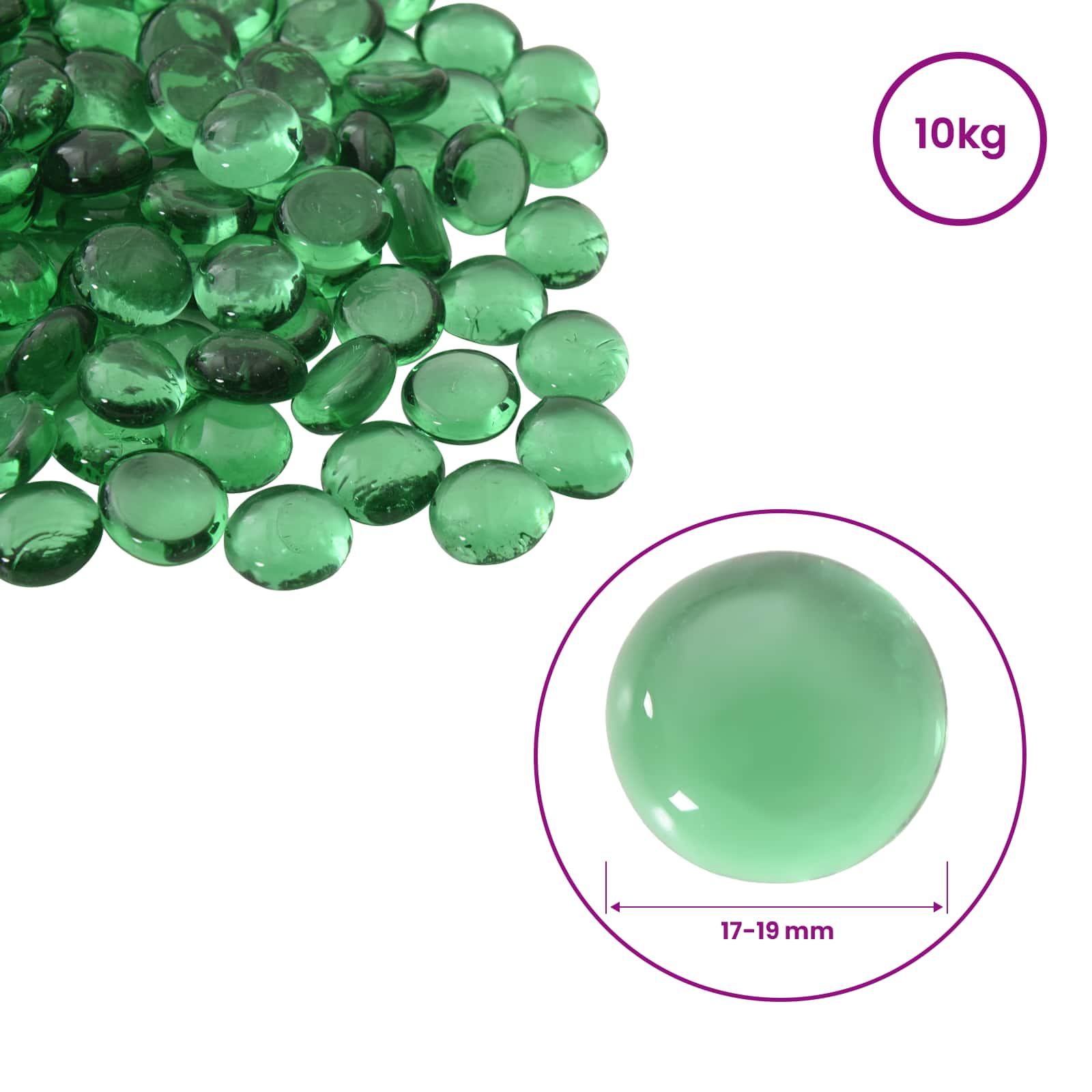 Glasnugget 17-19 mm Groen Glas image 4