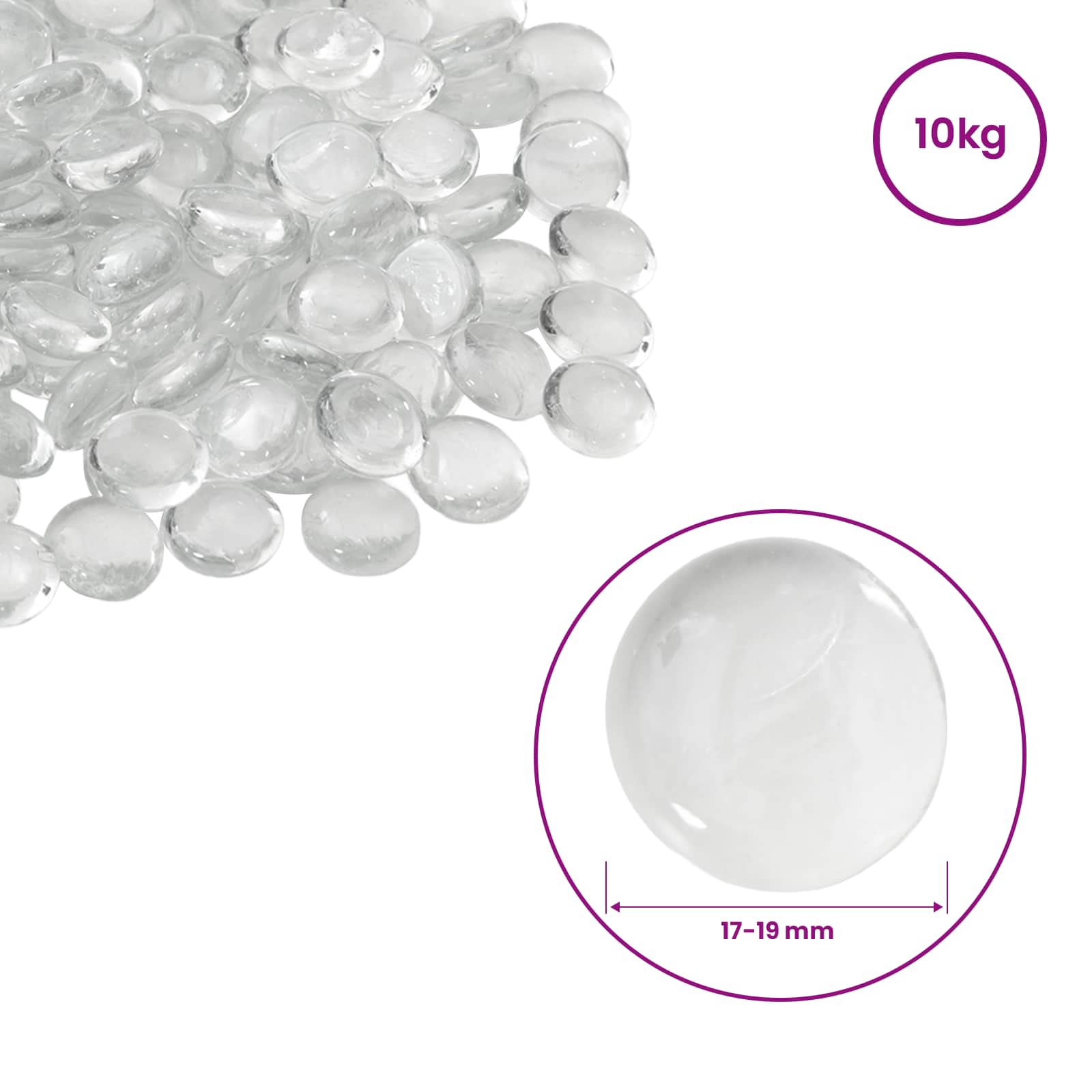 Glasnugget 17-19 mm Transparant Glas image 6