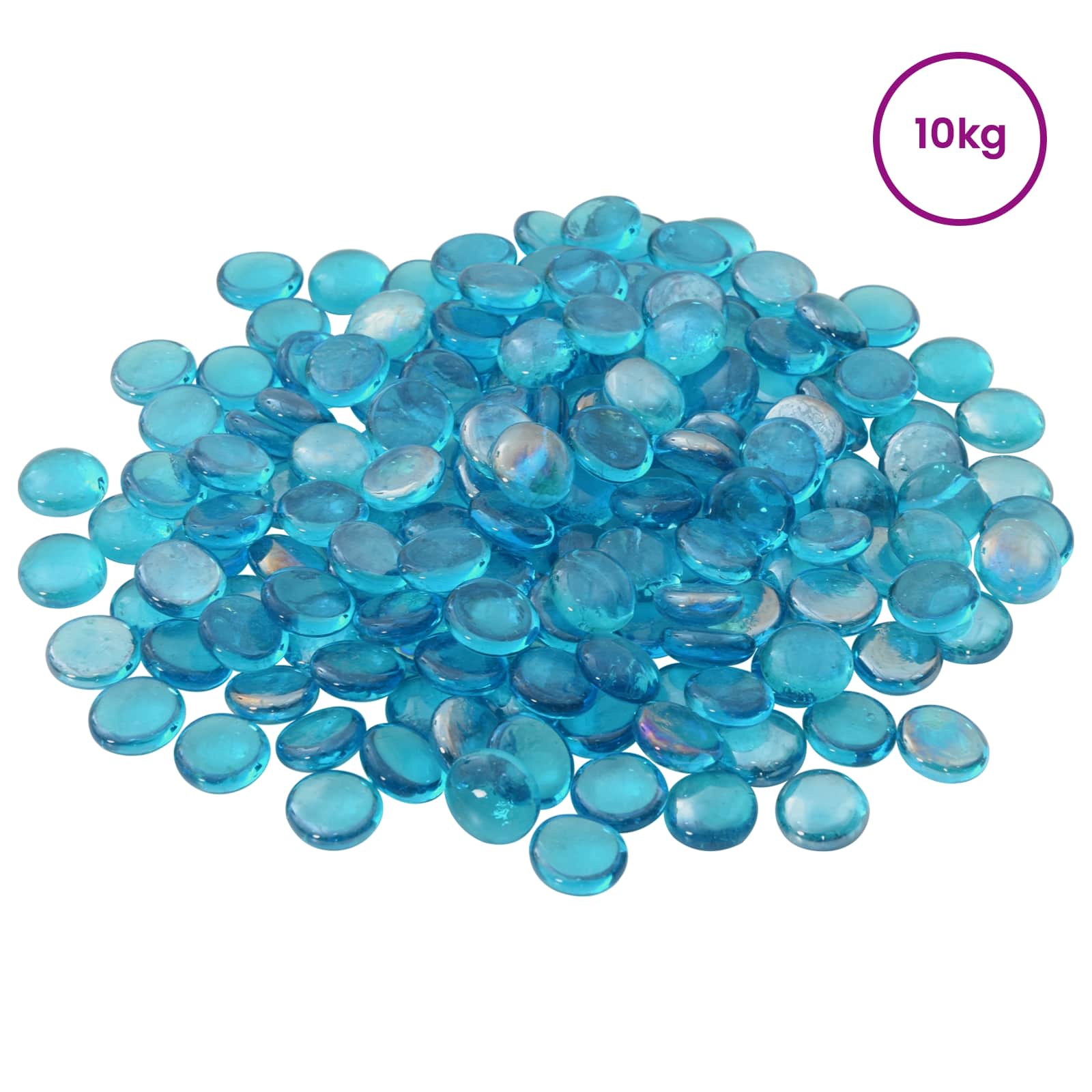 Glasnugget 17-19 mm Aqua blauw Glas image 2