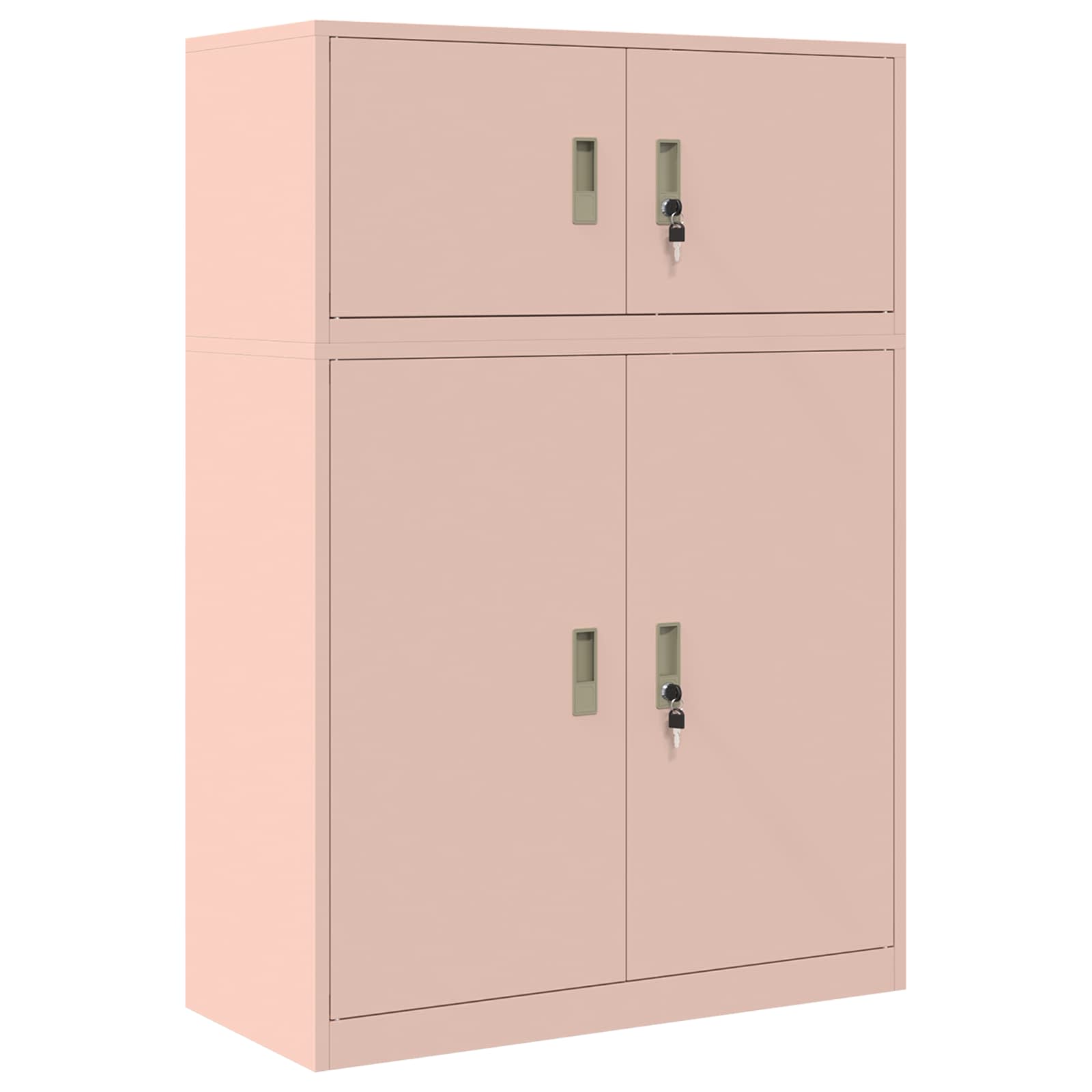 Säilytyskaappi 2 kpl Pinkki 90 x 40 x 130 cm Teräs Lukittava - Image 2