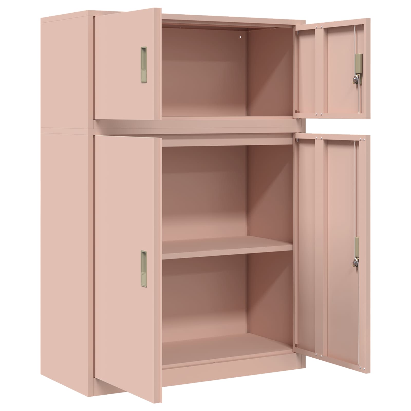 Säilytyskaappi 2 kpl Pinkki 90 x 40 x 130 cm Teräs Lukittava - Image 7
