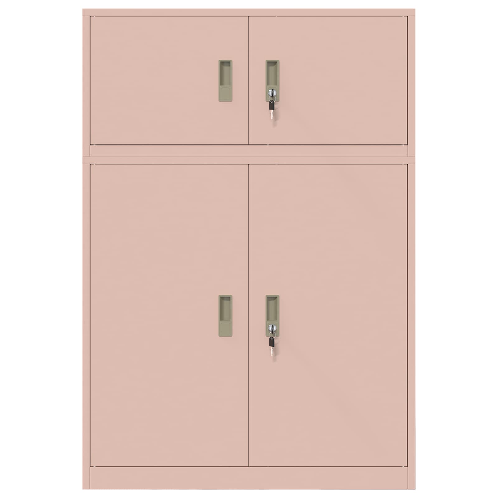 Säilytyskaappi 2 kpl Pinkki 90 x 40 x 130 cm Teräs Lukittava - Image 8