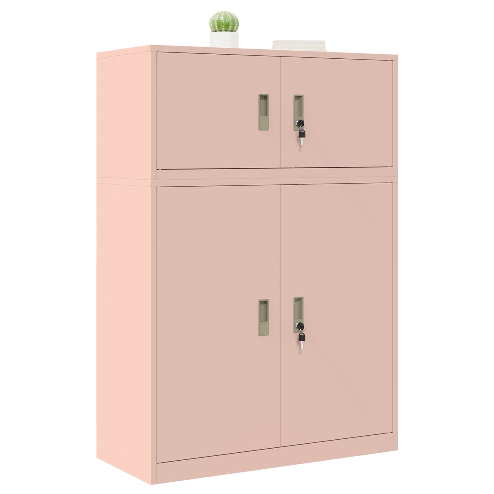 Säilytyskaappi 2 kpl Pinkki 90 x 40 x 130 cm Teräs Lukittava - Image 3