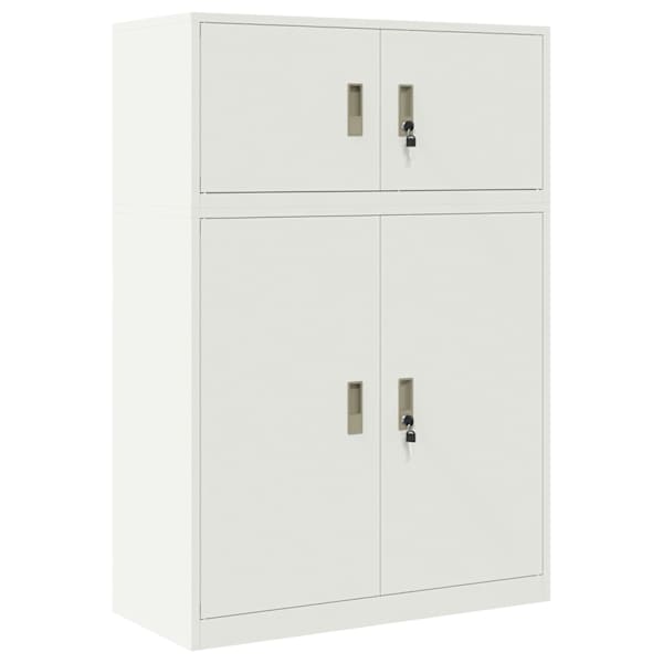 vidaXL Hoiukapp 2 tk Valge 90 x 40 x 130 cm Teras Lukustatav