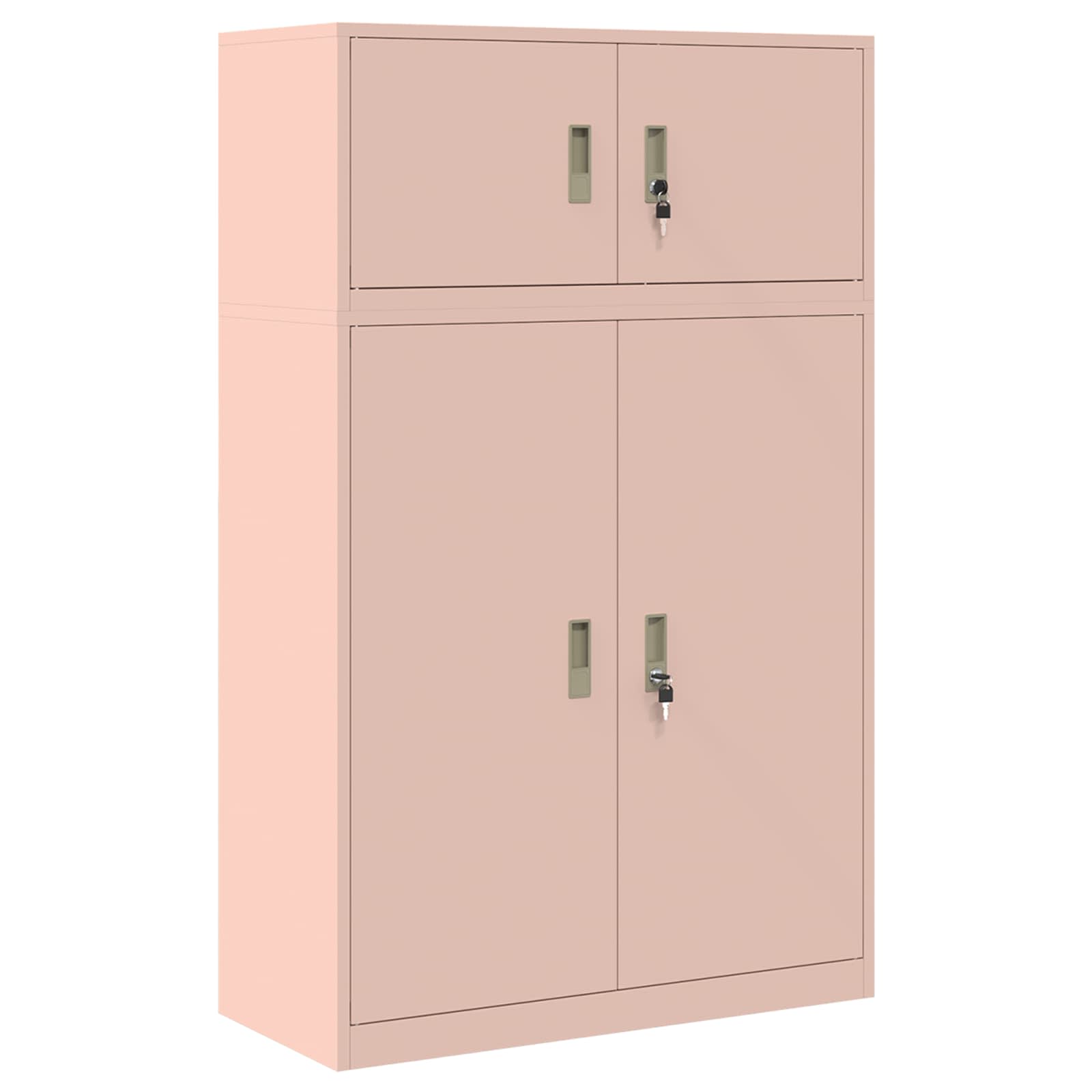 Säilytyskaappi 2 kpl Pinkki 90 x 40 x 145 cm Teräs Lukittava - Image 2