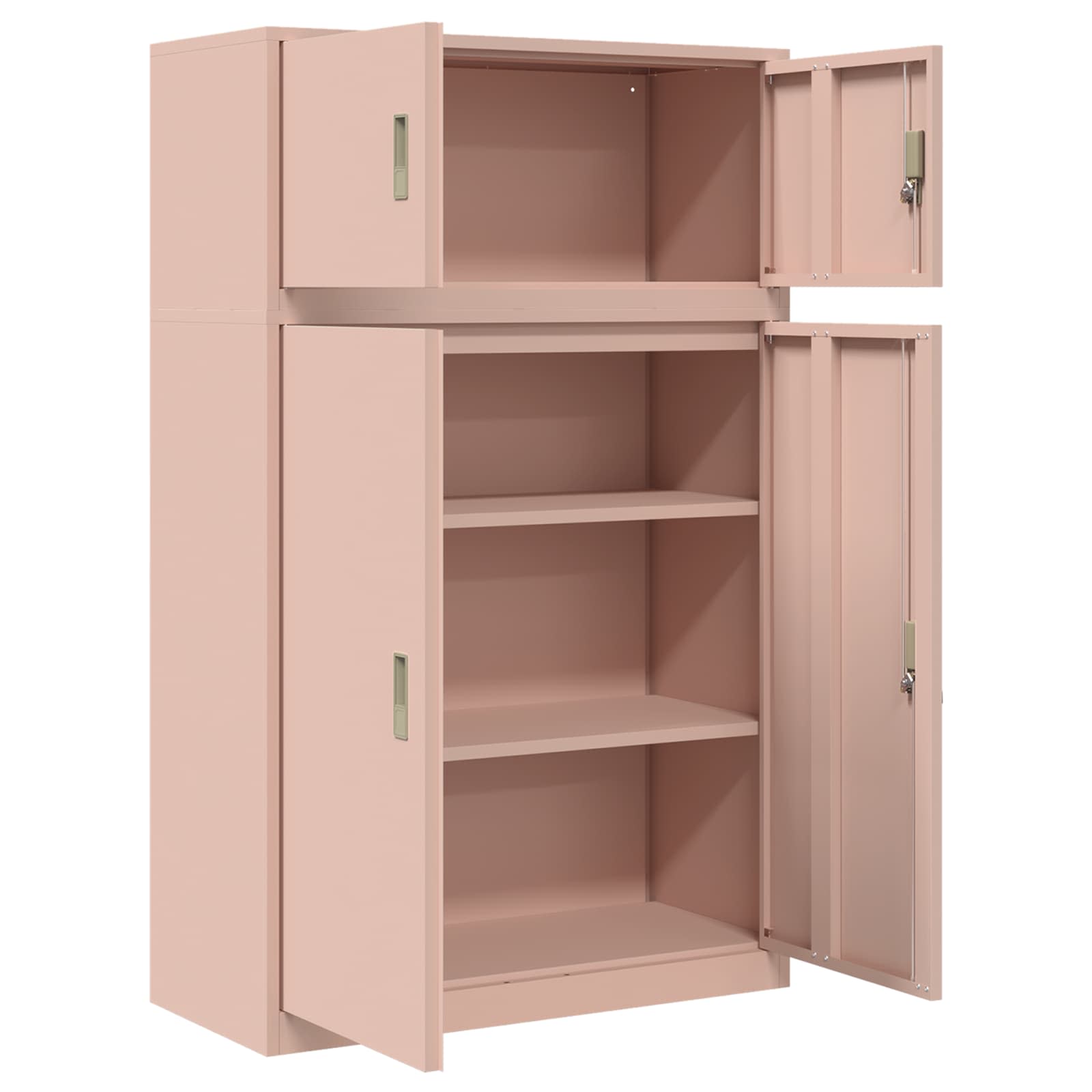 Säilytyskaappi 2 kpl Pinkki 90 x 40 x 145 cm Teräs Lukittava - Image 7