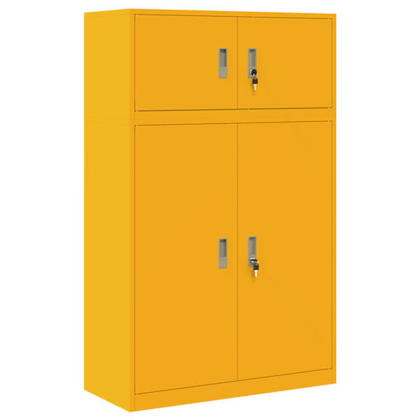vidaXL Hoiukapp 2 tk Kollane sinep 90 x 40 x 145 cm Teras Lukustatav