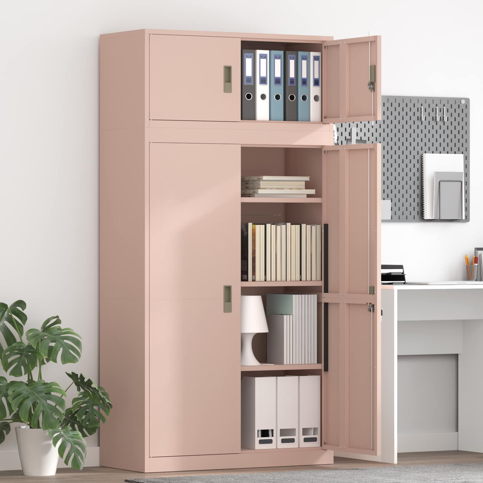 Säilytyskaappi 2 kpl Pinkki 90 x 40 x 180 cm Teräs Lukittava