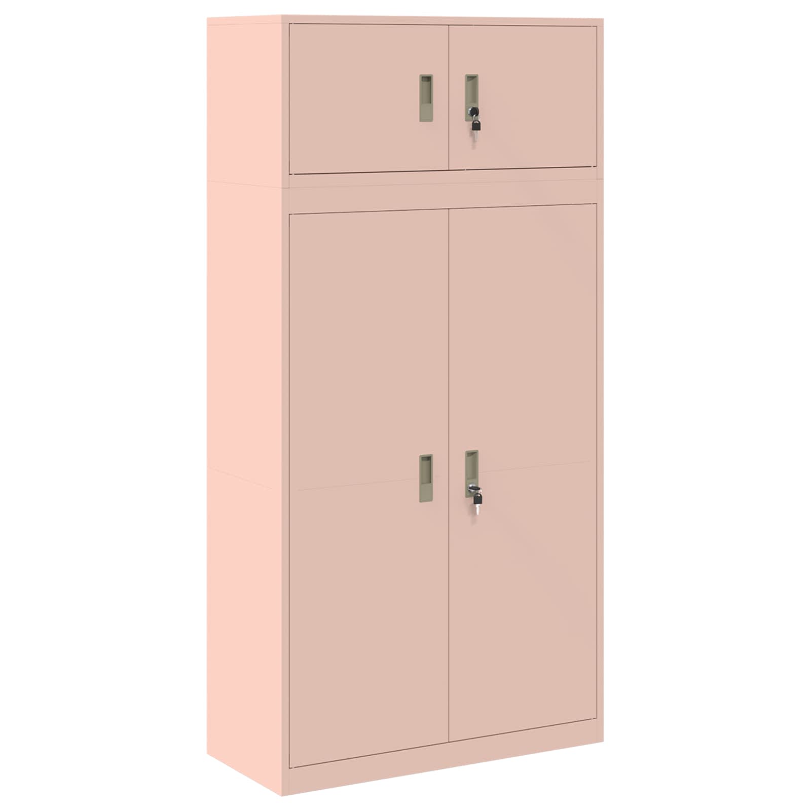 Säilytyskaappi 2 kpl Pinkki 90 x 40 x 180 cm Teräs Lukittava - Image 2