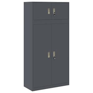 vidaXL Hoiukapp 2 tk Antratsiit 90 x 40 x 180 cm Teras Lukustatav