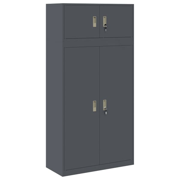 vidaXL Hoiukapp 2 tk Antratsiit 90 x 40 x 180 cm Teras Lukustatav