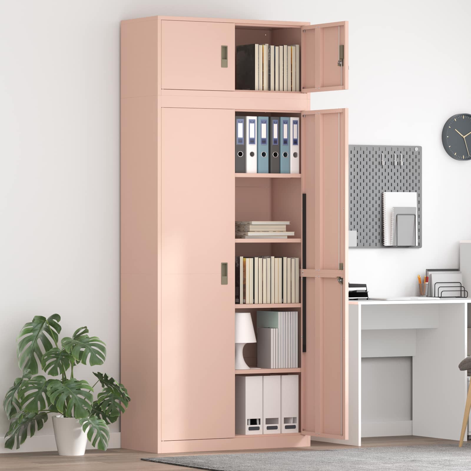 Säilytyskaappi 2 kpl Pinkki 90 x 40 x 220 cm Teräs Lukittava