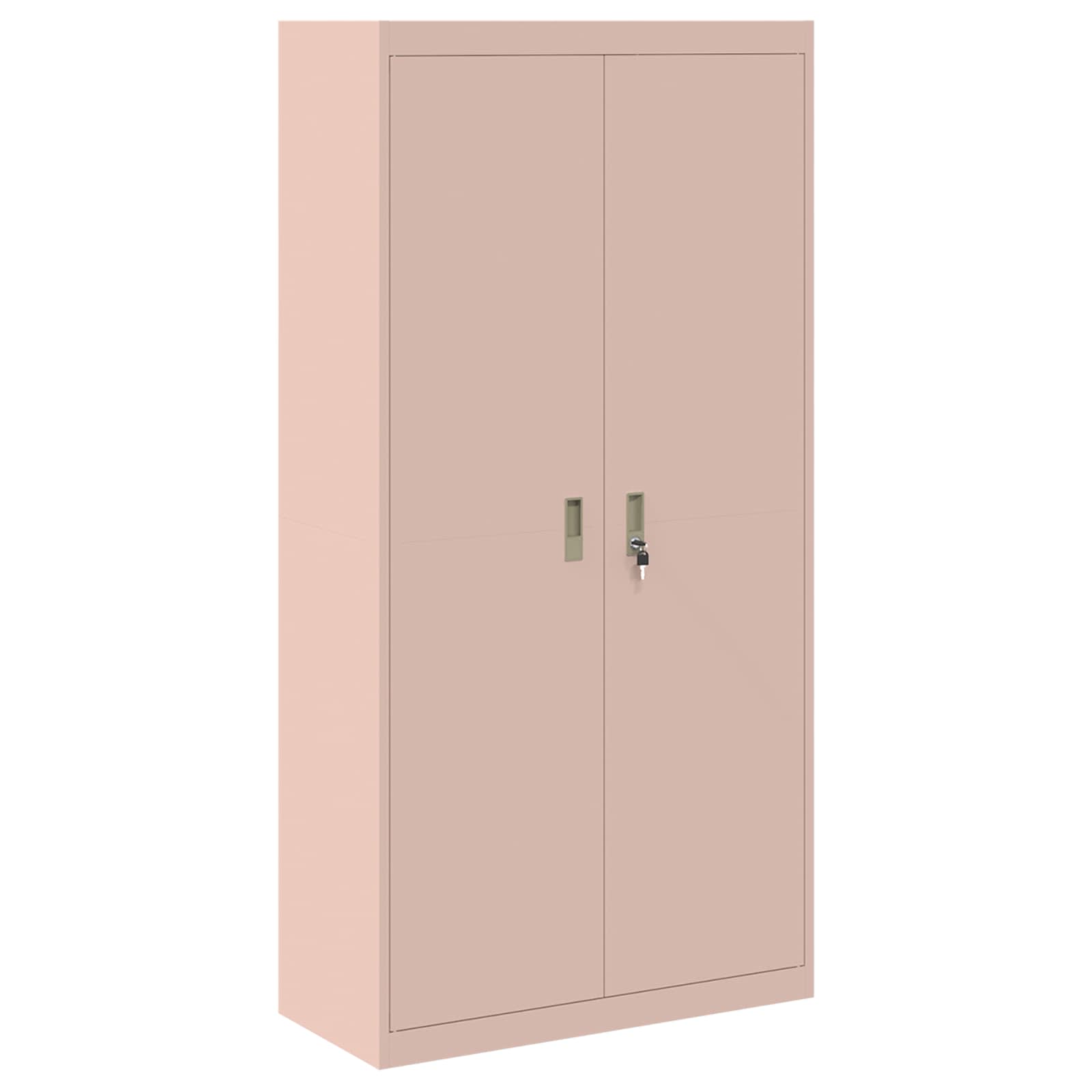 Säilytyskaappi 2 kpl Pinkki 90 x 40 x 220 cm Teräs Lukittava - Image 6