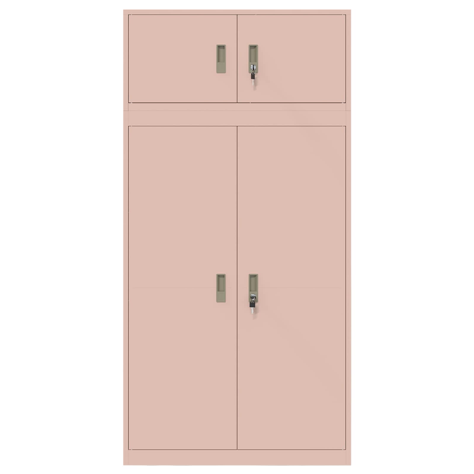 Säilytyskaappi 2 kpl Pinkki 90 x 40 x 220 cm Teräs Lukittava - Image 8