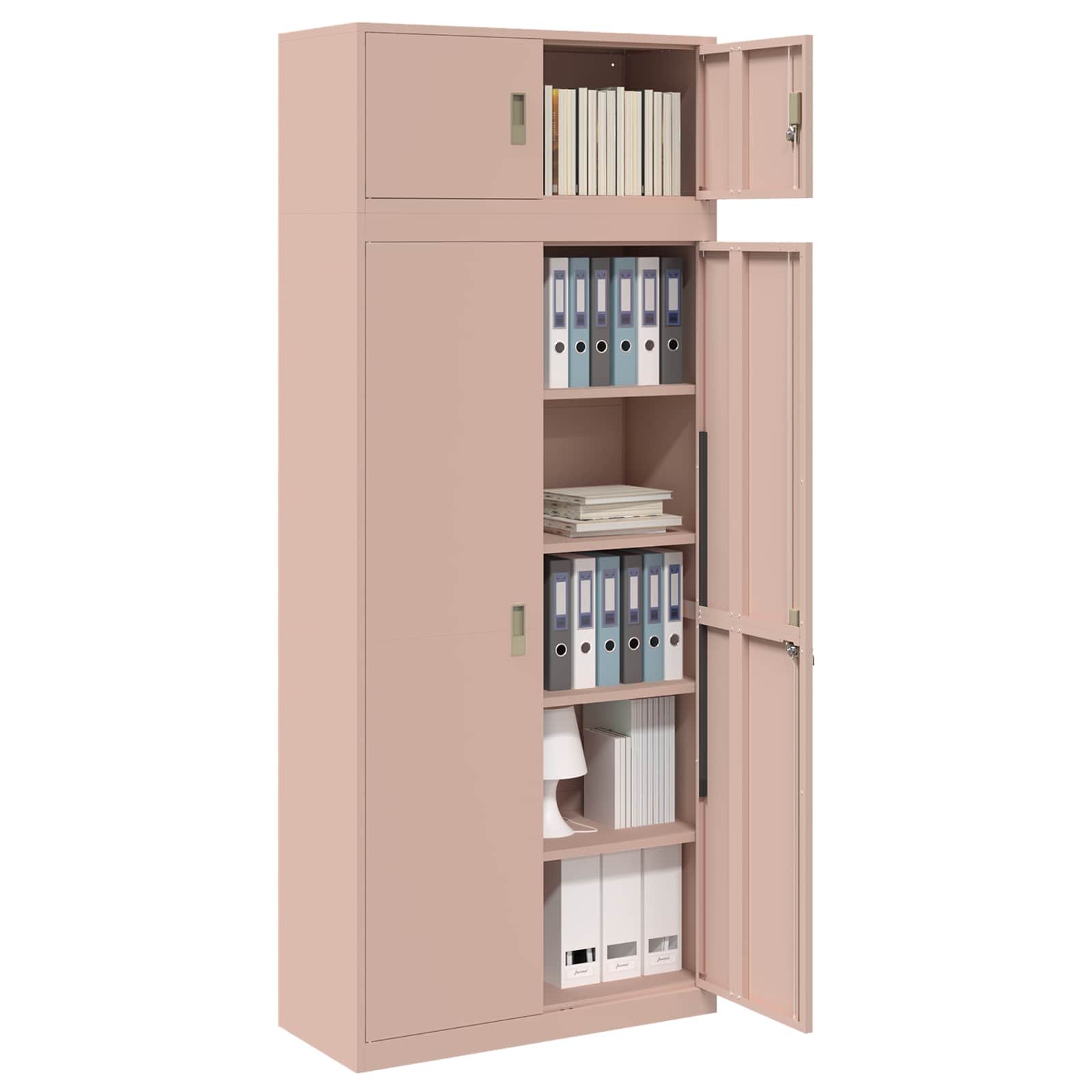 Säilytyskaappi 2 kpl Pinkki 90 x 40 x 220 cm Teräs Lukittava - Image 3