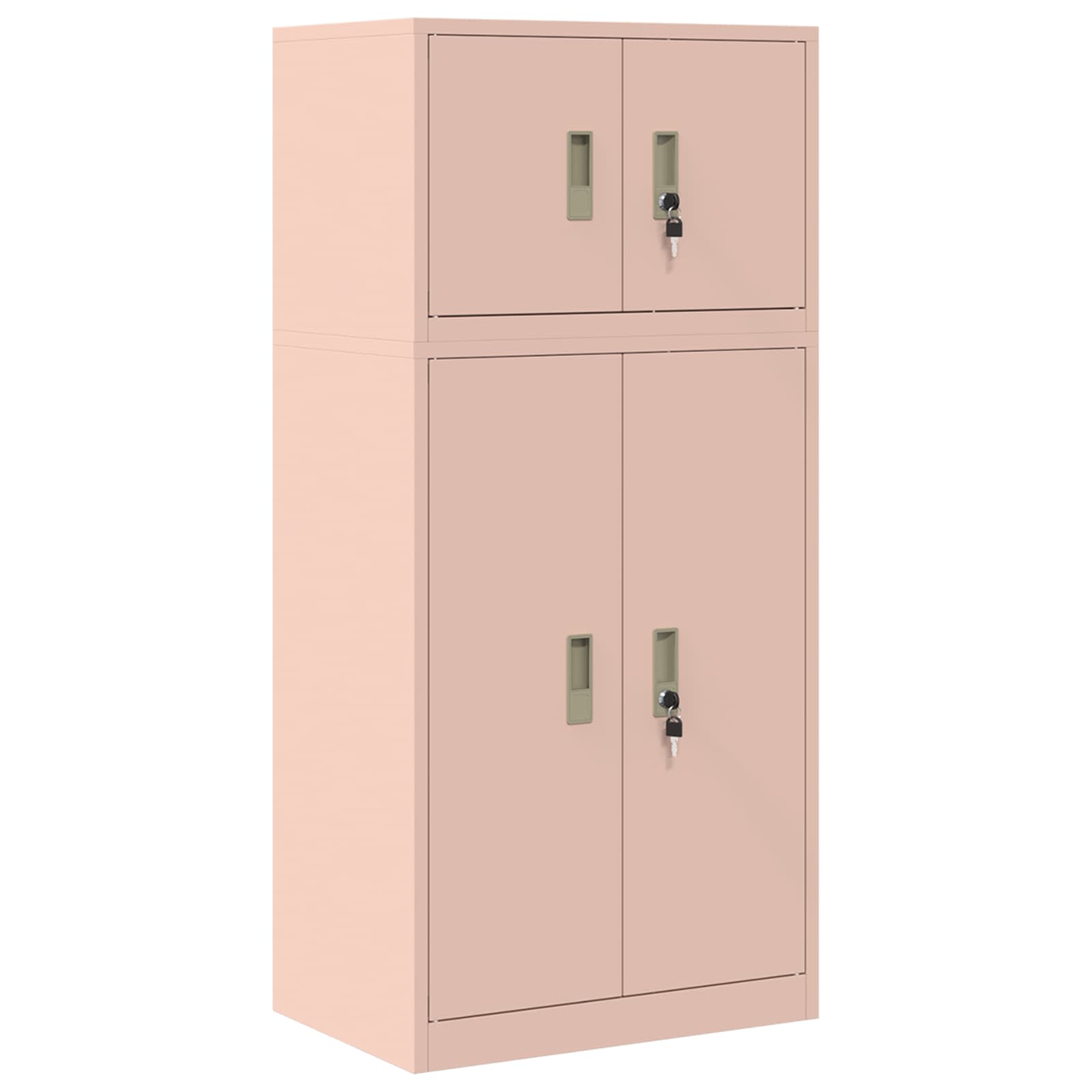Säilytyskaappi 2 kpl Pinkki 60 x 40 x 130 cm Teräs Lukittava - Image 2