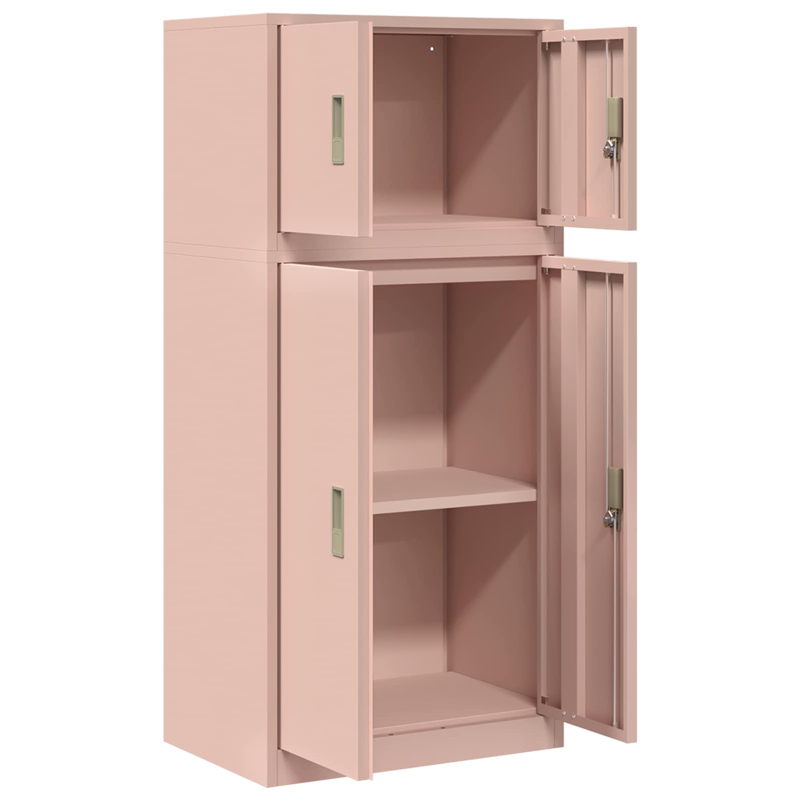 Säilytyskaappi 2 kpl Pinkki 60 x 40 x 130 cm Teräs Lukittava - Image 7